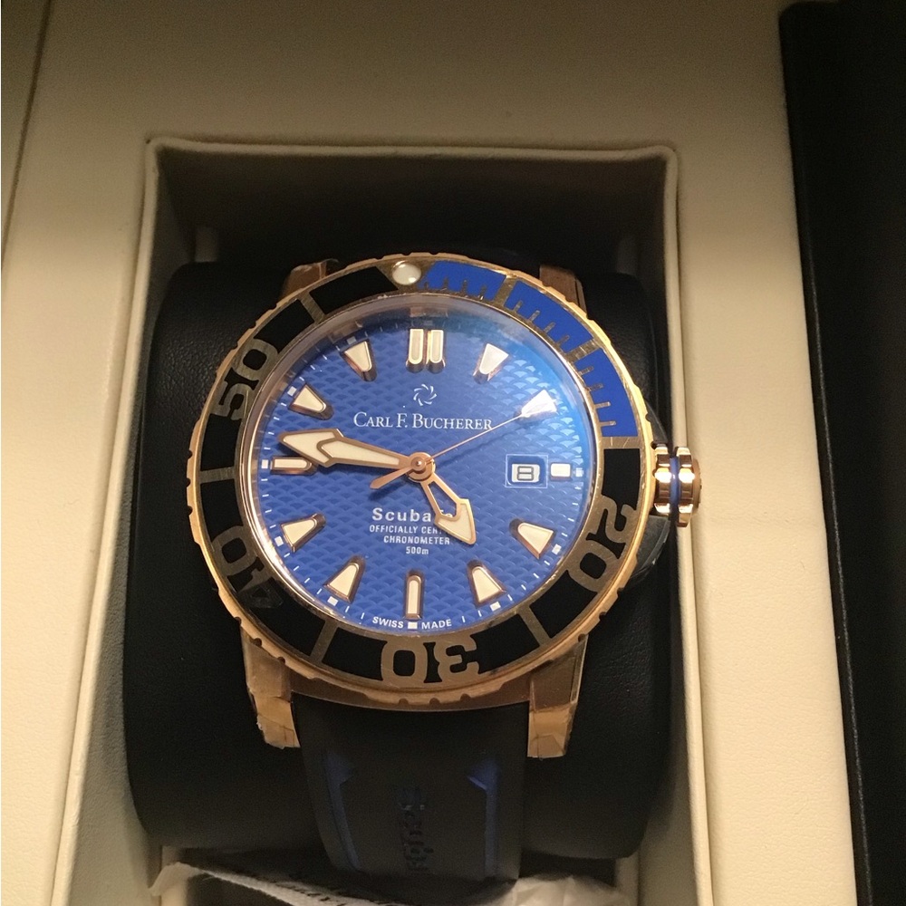 Carl F. Bucherer Blue and Gold Men's Scuba Watch